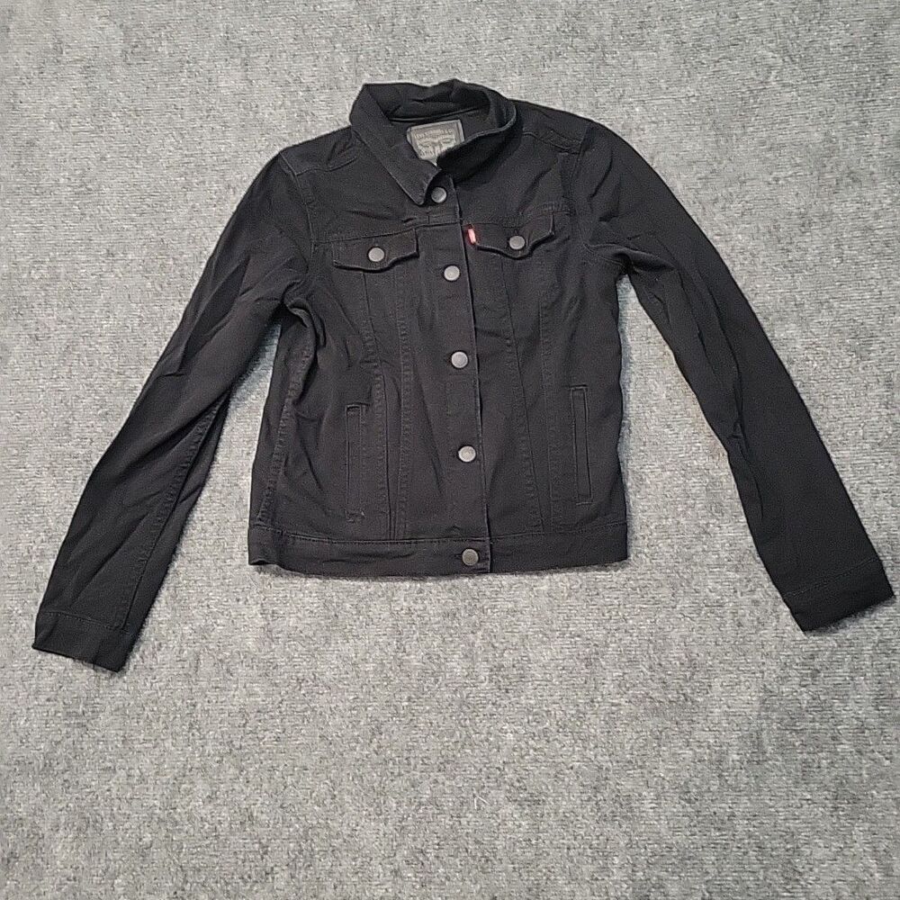 Levi’s Original Trucker Jacket Black Youth XL Button Denim Style 13-15yrs